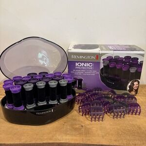 Remington Hot Rollers Ionic Protective 3 Size Velvet Curlers Clips KF-201 Tested
